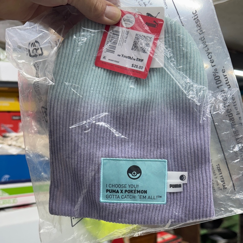 Puma Teal and Lavender Pokémon Beanie